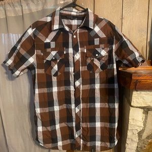 Straight Faded Men’s Button-Up Shirt, Size Large